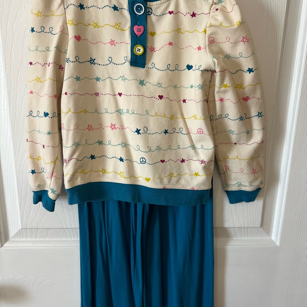 Teal and Cream Kids Pajama Set